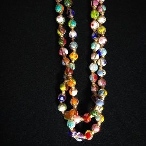 Vintage colorful glass bead necklace custom